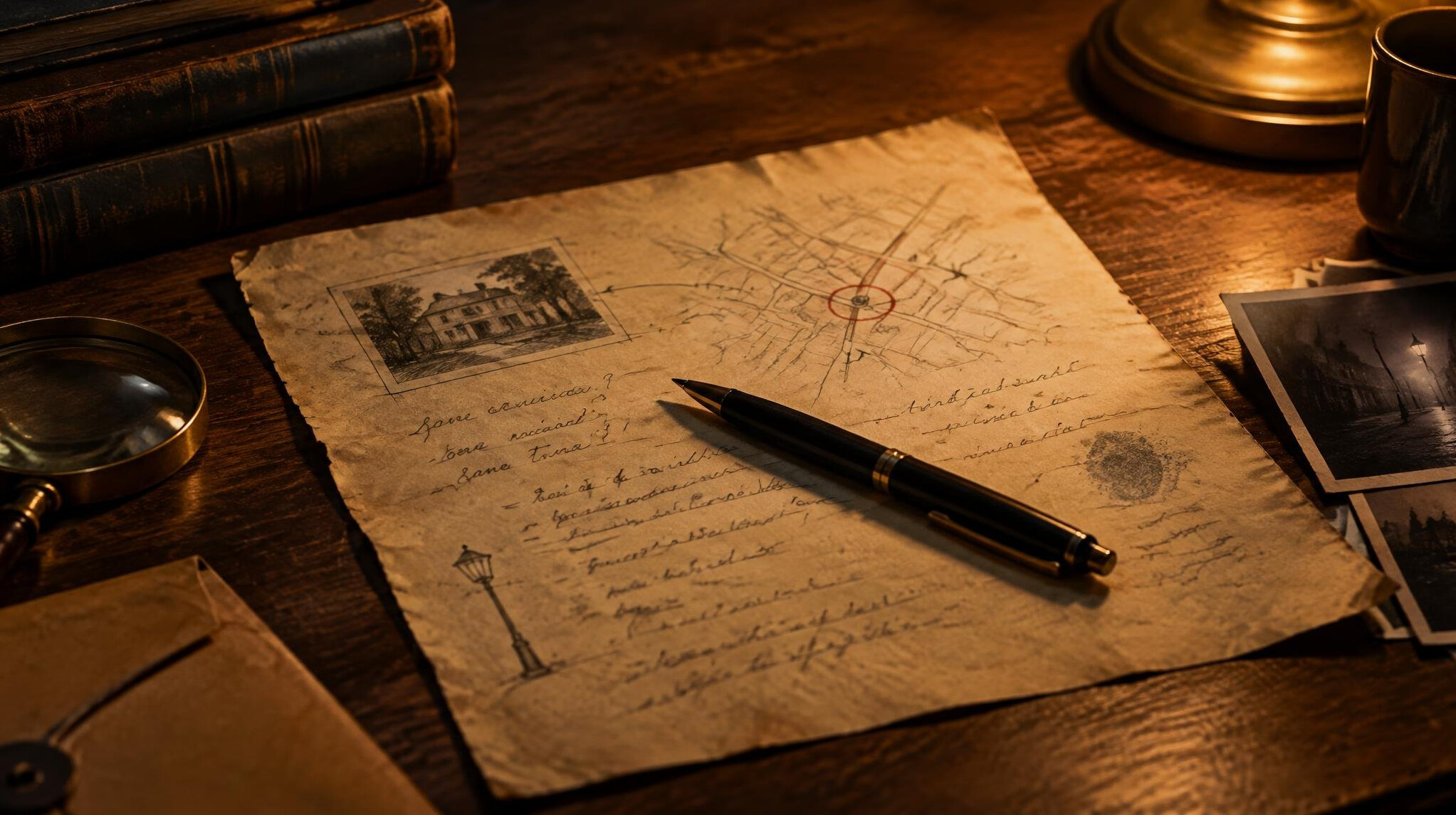 Hand writing notes with a pen on paper